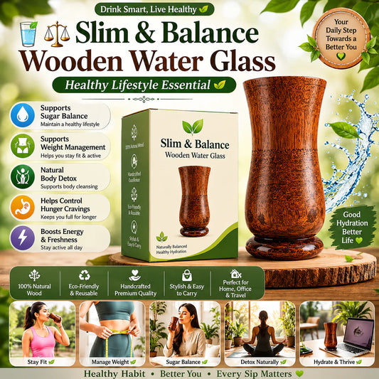 🍃💚 Wellness Wooden Water Glass – Weight & Sugar Support🪵  🍃💚 Wellness Wooden Water Glass – Weight & Sugar Support🪵