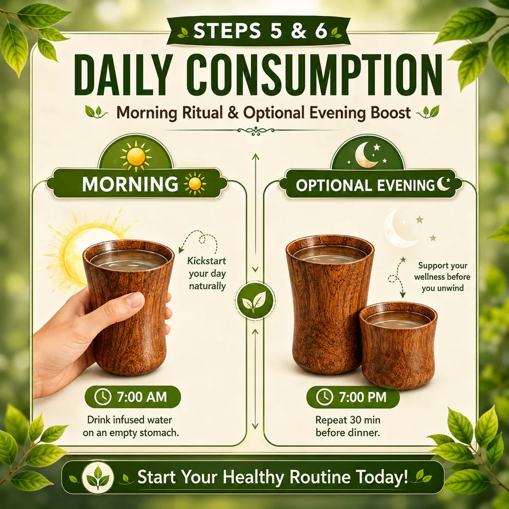 🍃💚 Wellness Wooden Water Glass – Weight & Sugar Support🪵  🍃💚 Wellness Wooden Water Glass – Weight & Sugar Support🪵