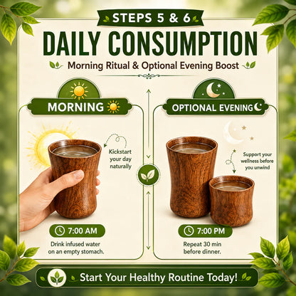 🍃💚 Wellness Wooden Water Glass – Weight & Sugar Support🪵  🍃💚 Wellness Wooden Water Glass – Weight & Sugar Support🪵