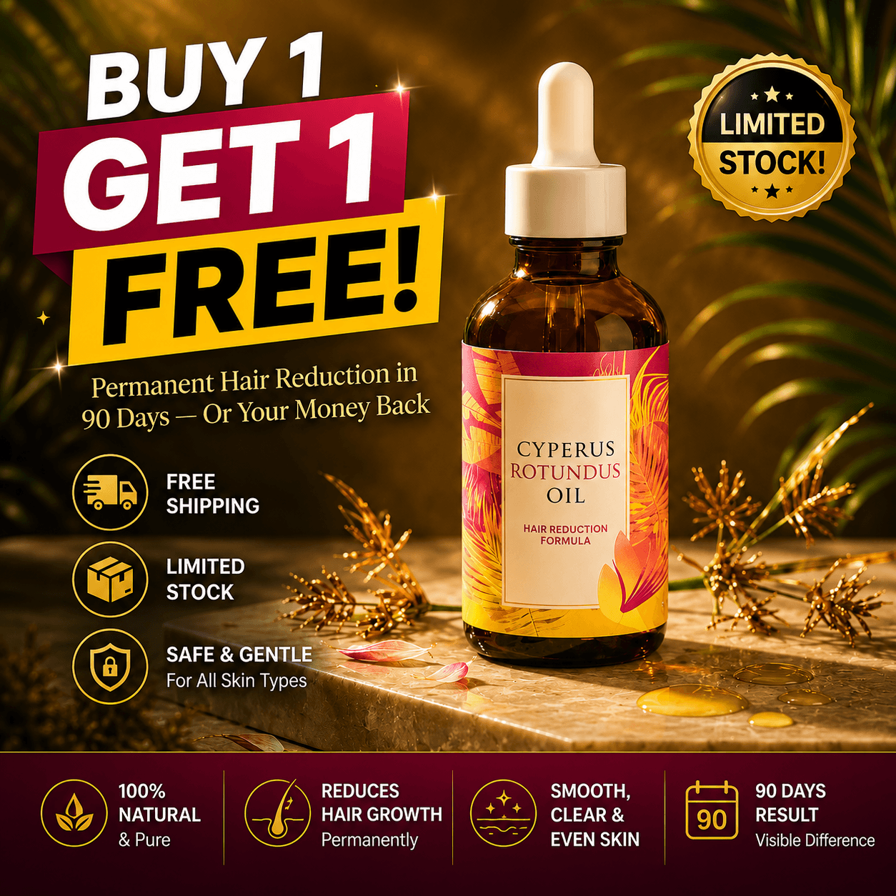 Cyperus Rotundus Oil (Buy 1 Get 1 Free)