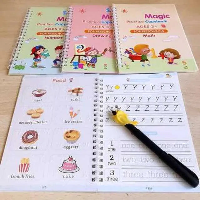 Reusable Practice Sheets Set (4 Book + 10 Refill) (A-127)
