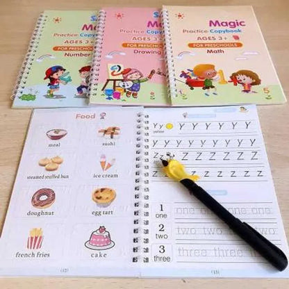 Reusable Practice Sheets Set (4 Book + 10 Refill) (A-127)