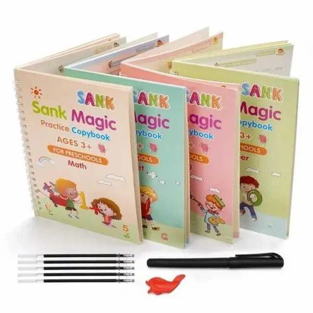 Reusable Practice Sheets Set (4 Book + 10 Refill) (A-127)